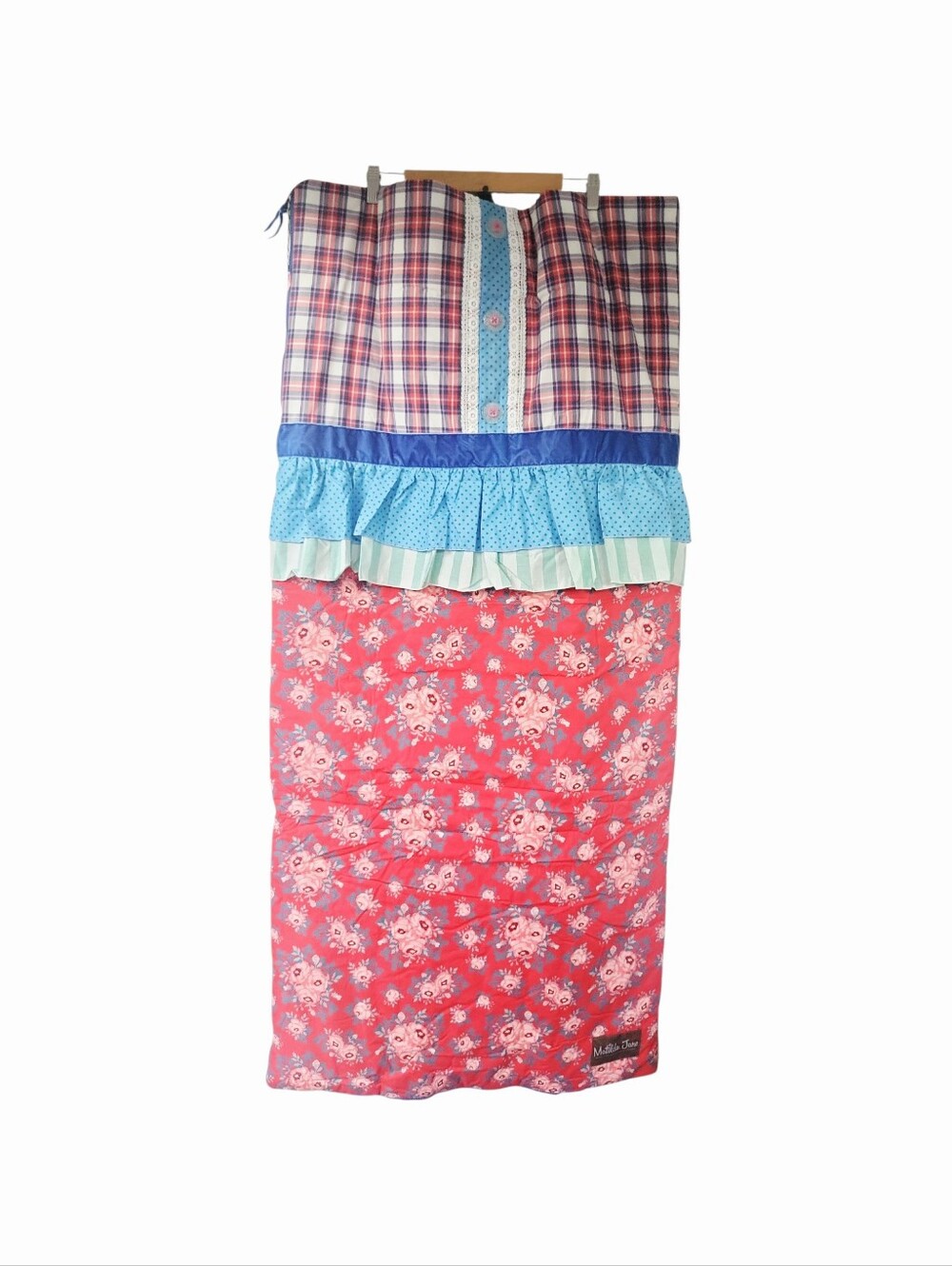 NWT Matilda Jane Bed Of Roses Cotton Floral Plaid Roll Up Sleeping Bag